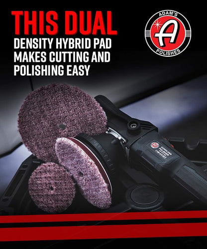 Adam's Premium Polisher Pad (5.5", One Step Polishing Pad) - Blended Wool & Microfiber Cuts & Finishes in One Step - Color Coded to Match with Recommended Polish or Compound