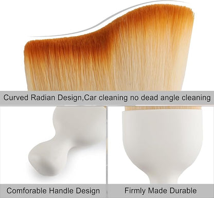 GaRhomxy Car Detailing Brushes, Car Interior Dust Sweeping Soft Brush, Soft Bristles Brush Cleaning Tool for Automotive Dashboard, Air Conditioner Vents, Computer, Scratch Free(White)