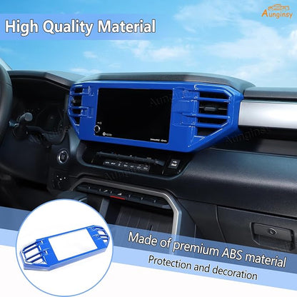 Car Center Console Air Conditioning Outlet Trim Cover Kit Compatible with Toyota Tundra/Sequoia 2022-2026, Dashboard Side A/C Vent Panel Protective Frame Decoration ABS Accessories, For 8-inch Screen