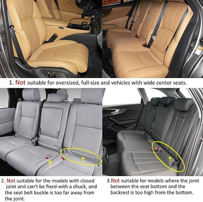 West Llama Full Set Car Seat Covers for Front and Rear Bottom Seats Only, Luxury PU Leather Car Seat Pads Protectors Waterproof and Wear-Resistant,Gray