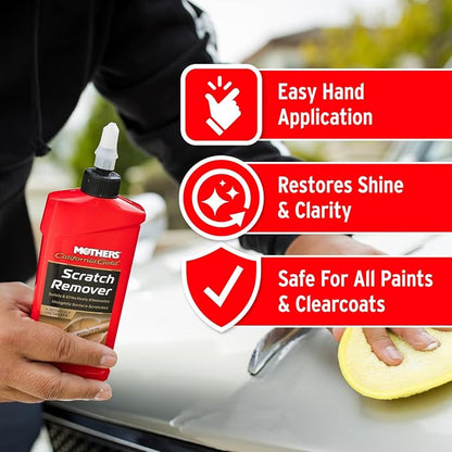 Mothers California Gold Scratch Remover, 8 oz. – Safely & Effectively Eliminates Light Scratches, Scuffs & Transfers from Paint & Clearcoat, Restores Shine Around Handles and High-Touch Areas (08408)