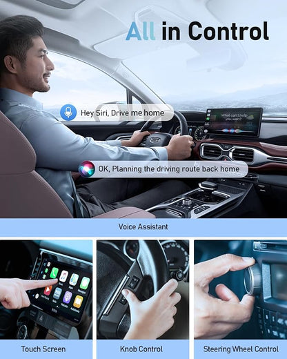 Wireless CarPlay Adapter 2024 Upgrade for iPhone - Plug & Play Wireless Carplay Dongle for Apple,Converts Factory Wired CarPlay to Wireless,Stable Fast Connection, Fits Cars from 2015 & iPhone iOS 10+