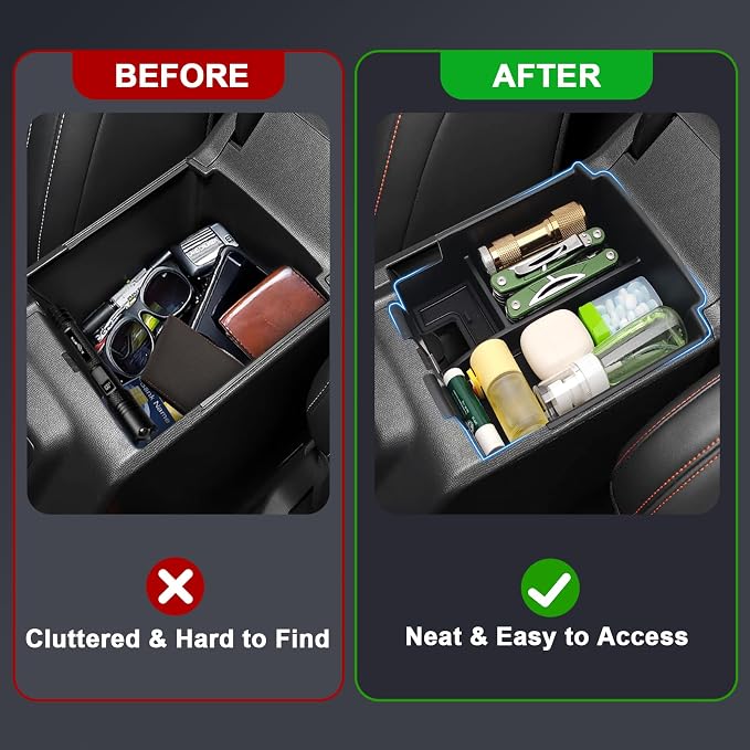 5PCS Center Console Organizer 4-Door Storage for Ford Bronco 2025 2026 | Handle Storage Box, Center Console Tray, Phone Holder & Door Grab Pocket, Not for 2-Door & Bronco Sport & Manual Transmission