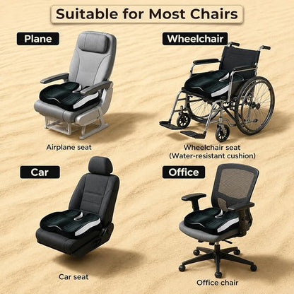 Seat Cushions for Office Chairs Wheelchair Cushion for Long Sitting Back Pain，Memory Foam Seat Car Computer Desk Chair Cushion，Coccyx Cushion for Tailbone Pain Relief Cushion Office Chair Charcoal