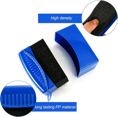 NQEUEPN 2pcs Tire Shine Sponge Pad, Reusable Tire Shine Applicator with Ergonomic Rectangular Box Auto Detailing Wheel Cleaner Car Tire Brush for Car Cleaning Supplies (Blue)