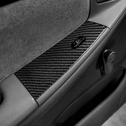 Black Real Carbon Fiber Accessories Car Door Window Lift Panel Kit Cover Interior Trim Sticker Decal for Toyota Corolla CE LE S 2003 2004 2005 2006 2007 2008/XRS 2005-2006 Sedan 7PCS -D