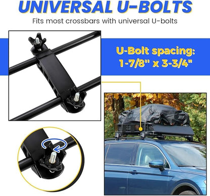 ECOTRIC 59" x 39" x 5.1" Universal Adjustable Roof Rack Cargo Carrier Basket with Extension Heavy Duty Steel Car SUV Top Luggage Storage Holder Basket for Travel 250LBS Weight Capacity