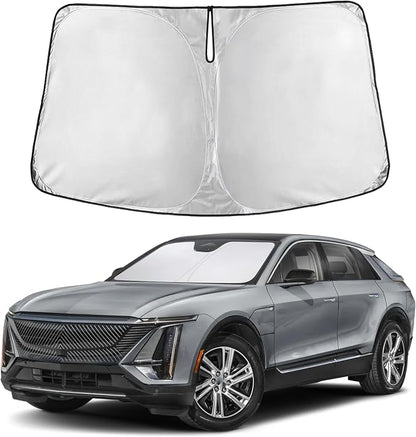 EcoNour Windshield Sunshade Compatible for Cadillac Lyriq 2023-2024 2025 2026, Sun Visor for Front Windshield & Window Sun Shade Cover, UV Heat Blocker & Protector, Car Accessories