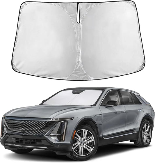 EcoNour Windshield Sunshade Compatible for Cadillac Lyriq 2023-2024 2025 2026, Sun Visor for Front Windshield & Window Sun Shade Cover, UV Heat Blocker & Protector, Car Accessories