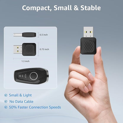 Ayake Wireless Android Auto Adapter, Smallest Mini Edition, Converts Wired to Wireless Android Auto, Plug & Play Adapter, Compact Design for Android 11+ with USB/USB-C Port