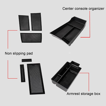 Center Console Organizer Compatible with Nissan Rogue 2021-2025 2026 Armrest Storage Box Insert Tray Interior Secondary Accessories(2PCS Center Console Tray)