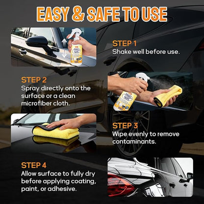 Car Surface Prep Spray – Panel Wipe & Pre-Paint Degreaser for Ceramic Coating, PPF, Vinyl Wrap – Removes Wax, Grease, Silicone – Fast Drying, No Residue – Safe on Clear Coat – Towel Included-5oz