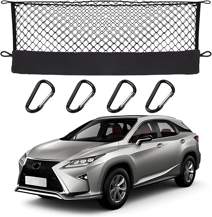 Envelope Style Cargo Net Compatible with Lexus RX300-450 2026 2025 2024 2023 2022 2021 2020 2019 2018 2017 2016 2015 2014 2013 2012 2011 2010 Trunk Car Rear Tailgate Touring Netting