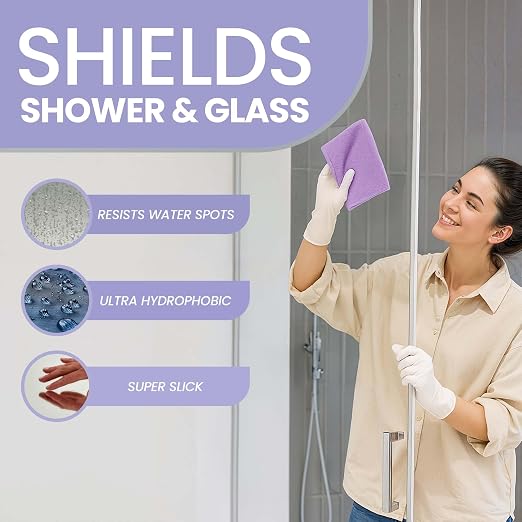 Fixture Shield Home Ceramic Coating Spray - SiO₂ Hydrophobic Protection for Kitchen & Bathrooms + Stainless Steel | Repels Fingerprints, Stains & Hard Water | Extra Strength Formula | Made in USA