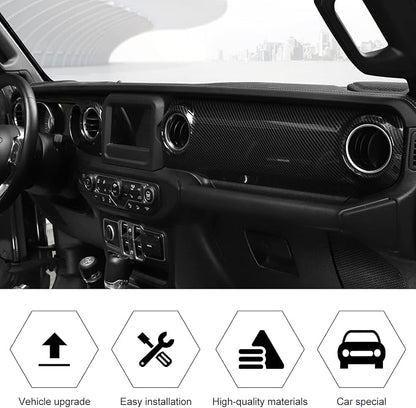 RT-TCZ Carbon Fiber Center Console Trim Cover Dashboard Control Panel Cover Decorative Interior Accessories for Jeep Wrangler JL JLU & Gladiator JT 2018-2023