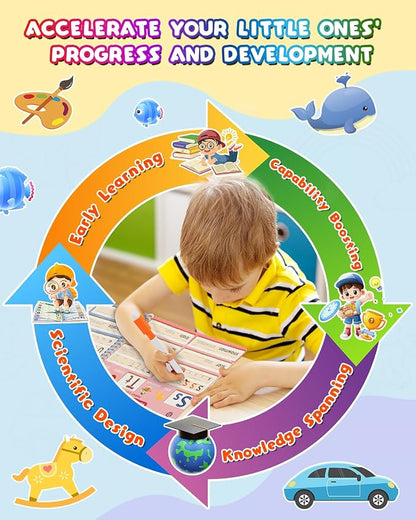 Baobrava Preschool Learning Activities, 37 Themes Tracing Activity Books Ages 3-8, Toddler Handwriting Practice, Letter Tracing, Kindergarten Workbooks, Travel Game for Trip, Christmas Birthday Gifts