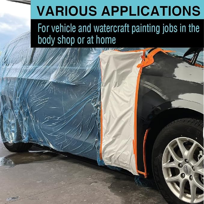 MAXIFILM 20ft x 250ft, 2Roll of Blue Overspray Paintable Masking Plastic Sheeting -8 Micron, 0.3 Mil, Protective Masking Film Cover, Auto Painting, Cover Cloth Home Walls Furniture