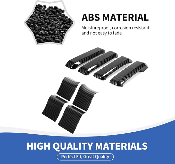 RAZPOY for F150 Inner Door Handles Covers & Door Handle Panel Trim Compatible with 2015-2020 Ford F150 Carbon Fiber Interior Accessories