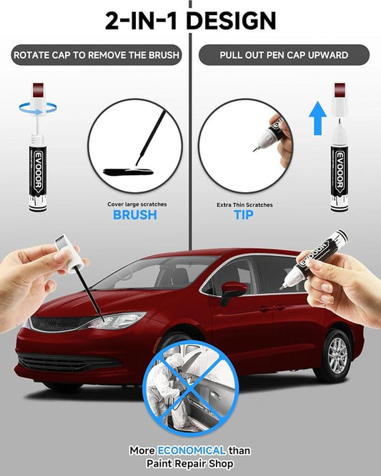 Red Hot(PR6/ZR6) Touch Up Paint Compatible with Chrysler Exact Match 2 in 1 Touch up Paint for Chips and Nicks Repair with 2pcs Disposable Micro Applicators