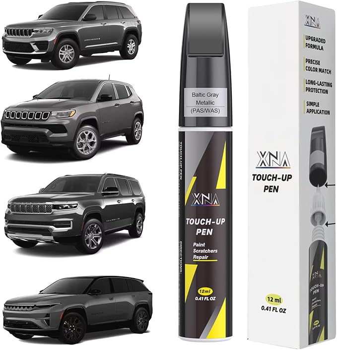 XNA Baltic Gray Metallic(PAS/WAS) for Jeep Touch Up Paint, Car Scratch Remover for Nicks and Chips Repair, 2-In-1 Quick & Easy Fix Car Scratch Repair Kit with Exact Color-Matched