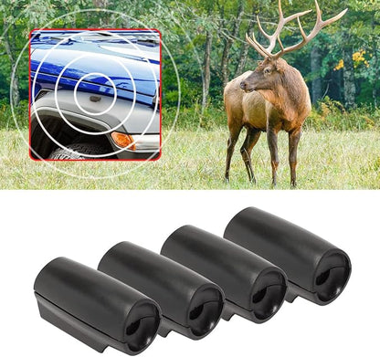 8sanlione Car Deer Warning Whistles Devices, 4 PCS Deer Whistles for Cars, Vehicles with Rubber Pads, Fit for Cars, Trucks, SUVs, Motorcycles, Car Safety Accessories (Black1)