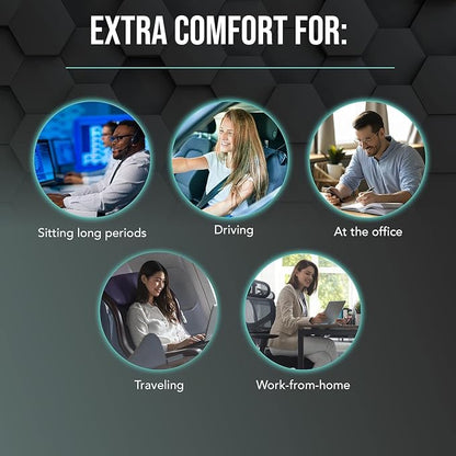 Samsonite Memory Foam Lumbar Support Pillow for Office Chair, Gaming Chair & Car Seat Automotive Use, Ergonomic Back Cushion, Work from Home Essentials, Office Essentials for Sitting Comfort, Grey