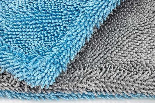 Autofiber Dreadnought Microfiber Towel, Superior Absorbency for Drying Cars, Trucks, and SUVs, Double-Twist Pile and One-Pass Vehicle-Drying Towel - Pack of 1 - Blue/Gray (20 inch x 30 inch)