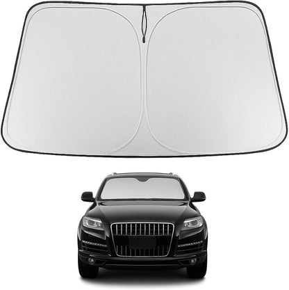 Proadsy 2026 Upgrade Front Windshield Sun Shade Foldable Sunshade Protector Custom Fit 2007-2015 Audi Q7 Accessories