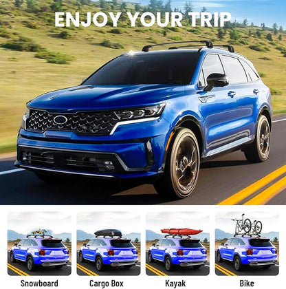 300LBS Roof Rack Cross Bars 300lb Compatible with Kia Sorento and Sorento Hybrid 2021-2026 with Flush Rails,Heavy Duty Lockable Aluminum Roof Rails Crossbars Cargo Bars Carrier Luggage