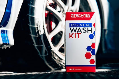 Gtechniq Essential Car Wash Kit, 4-Piece | Includes Car Shampoo, All-Purpose Cleaner, Microfiber Wash Mitt and Microfiber Towel, Cleans Stubborn Dirt and Grime, Gentle on Coatings and Waxes