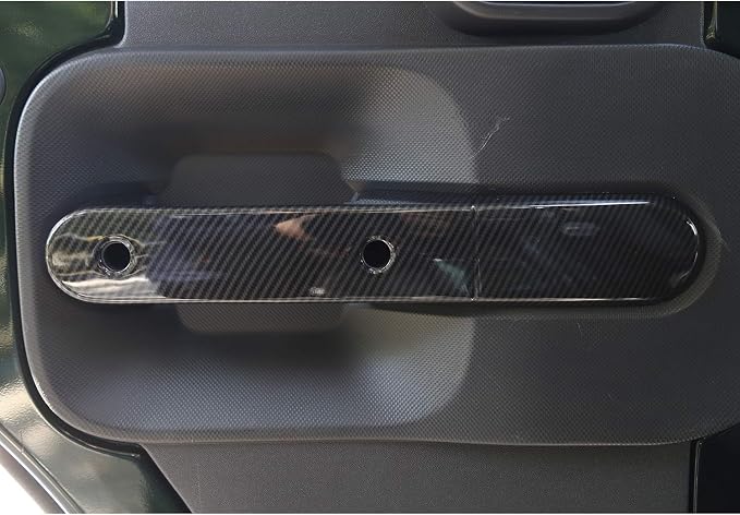 JeCar Car Inner Door Grab Handle Decor Frame Cover Trim for 2007-2010 Jeep Wrangler JKU 4-Door (Carbon Fiber Grain)