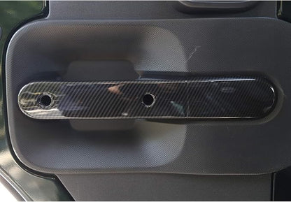 JeCar Car Inner Door Grab Handle Decor Frame Cover Trim for 2007-2010 Jeep Wrangler JKU 4-Door (Carbon Fiber Grain)