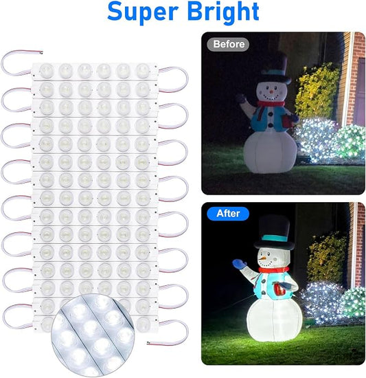 Linkstyle 12V Van Interior Lights, Super Bright 90 LEDs 3030 200LM Ceiling Dome Lamp Lights for Christmas Inflatables Van RV Trailer, 15 Modules Replacement Lights Strip White