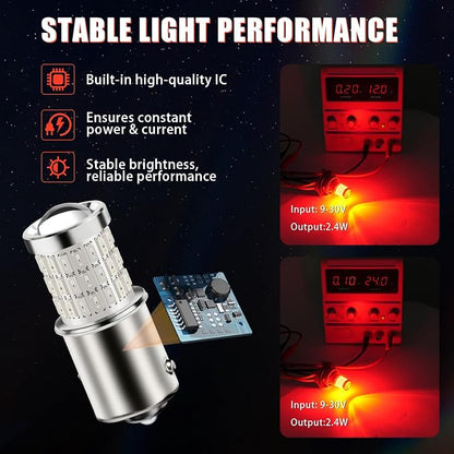 iBrightstar 1156 LED Bulb Red, BA15S 1141 LED Brake Light Bulbs Super Bright for Rear Brake Lights and Tail Lights, 2 Pack