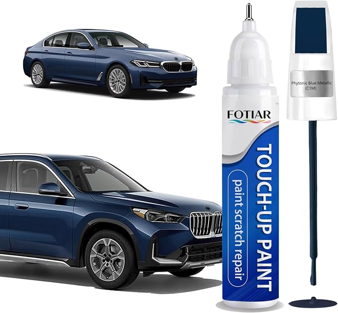 Phytonic Blue Metallic C1M Touch up Paint for BMW-Exact Match Scratch Repair Kit 2-In-1 Premium Car Paint Pen for Chips & Nicks