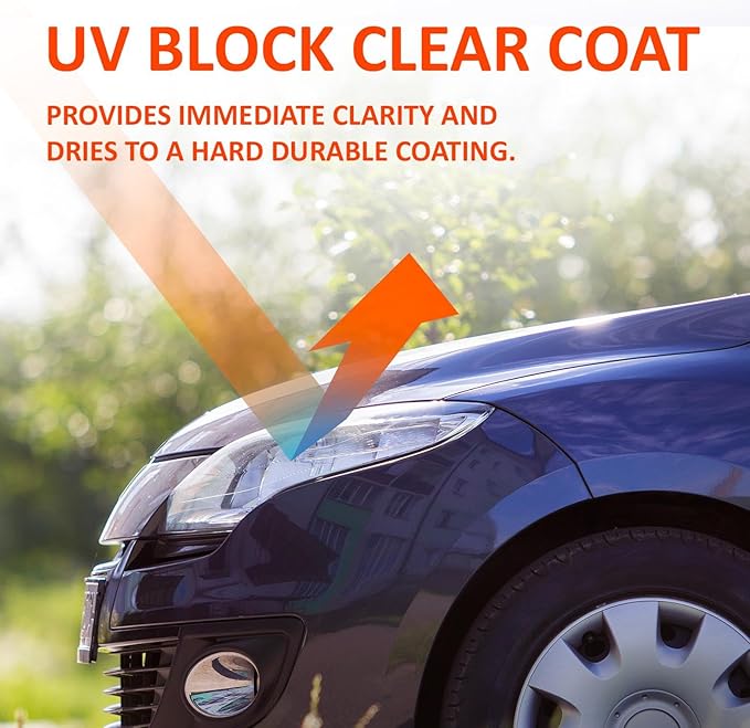SYLVANIA UV Block Clear Coat Kit - Premium UV Headlight Protection for Vehicles - Includes Surface Activator, Protective Clear Coat & Applicator Towels - Long-Lasting - Restores to Like-New Condition