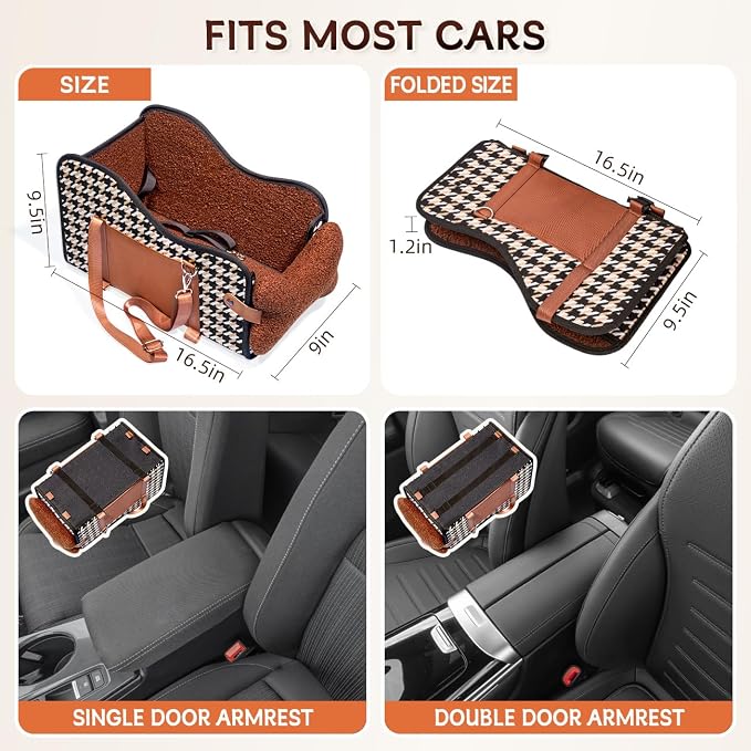 TKYZ Center Console Dog Car Seat,Pet Puppy Car Seat,Middle Console Dog Armrest Booster Seat for Small Dogs
