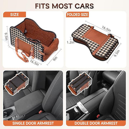 TKYZ Center Console Dog Car Seat,Pet Puppy Car Seat,Middle Console Dog Armrest Booster Seat for Small Dogs