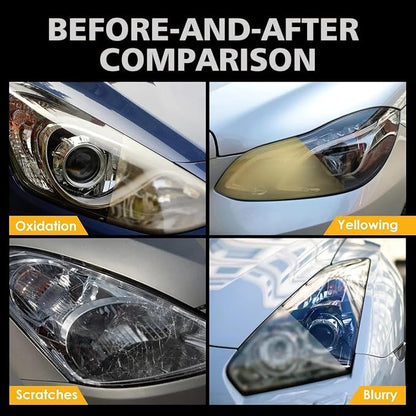 QIFOR Automotive Headlight Restoration Kit Oxidized and Yellowed Automotive Headlamps Blurring Enhanced Crystallization Coating Refurbisher,Maximum Gloss & Shine
