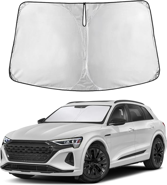 EcoNour Windshield Sunshade Compatible for Audi Q8 E-Tron 2019-2024 2025 2026, Sun Visor for Front Windshield & Window Sun Shade Cover, UV Heat Blocker & Protector, Car Accessories