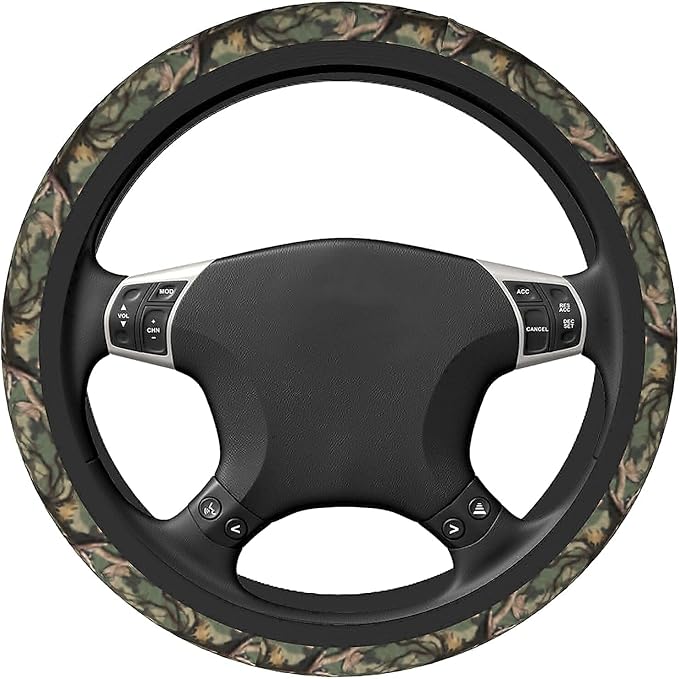 Camo Steering Wheel Covers Non Slip Neoprene Camouflage Tree Pattern Steering Wheel Protector Universal 15 inch for Men Women