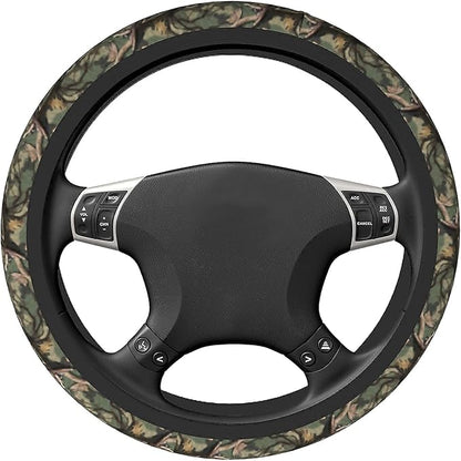 Camo Steering Wheel Covers Non Slip Neoprene Camouflage Tree Pattern Steering Wheel Protector Universal 15 inch for Men Women