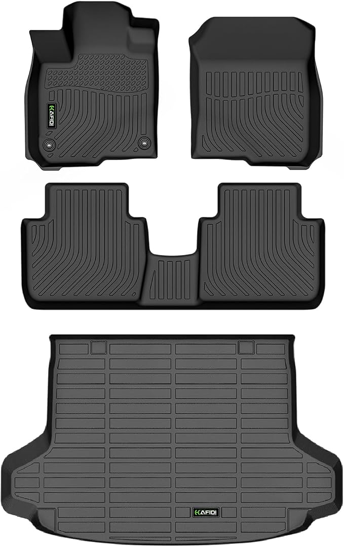All Weather Car Floor Mats & Cargo Liner for Honda HR-V 2023 2024 2025 2026 2027/HR-V Hybrid 2023 2024 2025 2026 2027 Custom Fit Full Set Accessories - Black