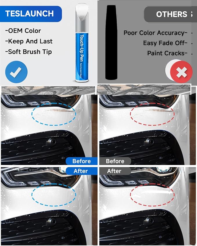 Touch Up Paint Compatible With Mercedes-Benz Exact Match Car Paint Pen Scratch Repair (Diamond White （799）)