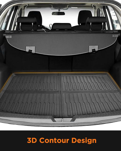 All Weather Car Floor Mats for Mazda CX5: 2013 2014 2015 2016 (1st Gen), Automotive Cargo Liner Full Set Accessory, Cutsom Fit for Mazda CX-5 SUV Tray Carpet Black Rubber Accessories Trunk Mat
