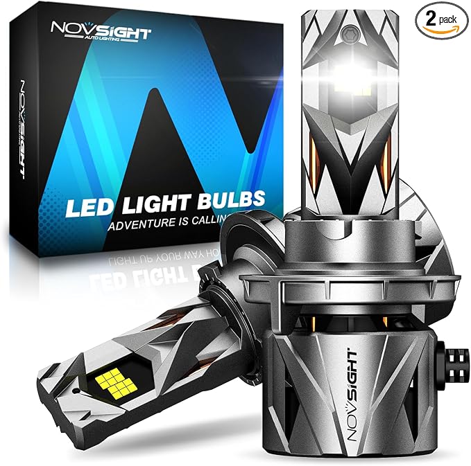 NOVSIGHT 9008/𝑯13 Fog LED Bulbs Upgrade, 900% Brighter 95,000LM, 240W Performance, Enhanced Cooling, 5-Min Installation, 100,000+ Hour Lifespan, IP68 & CANBUS Compatible, Pack of 2