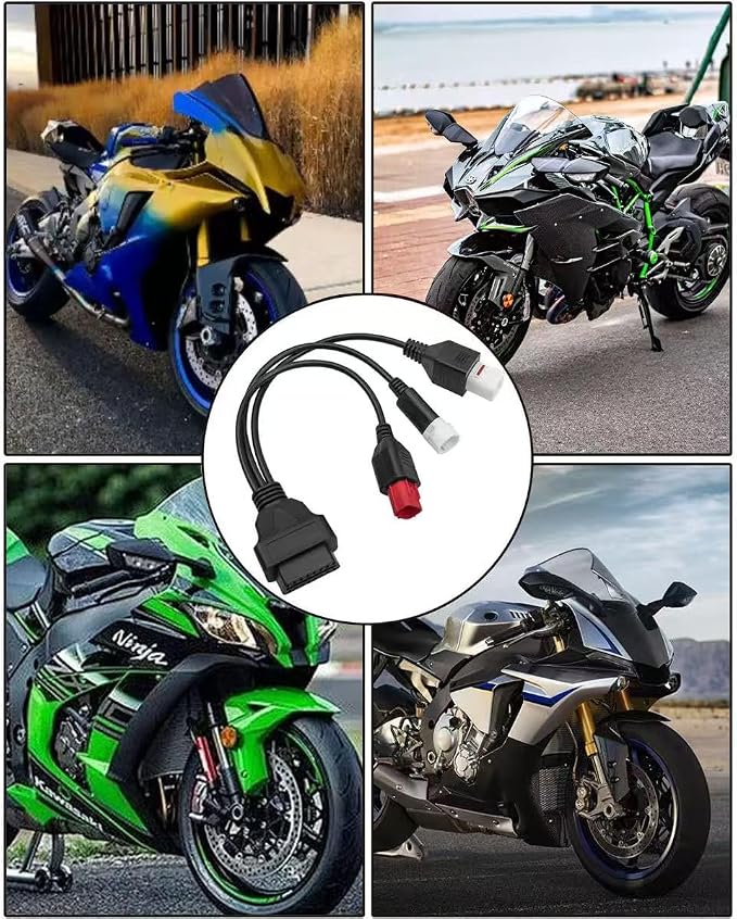 3pin 4 pin 6pin Motor obd2 Cable 3pin 4pin 6pin to 16pin Euro5 OBD Motorbike 3 in 1 OBDii Diagnostic Adapter Scanner Connector Cable for Yamaha Motorcycle Kline for Honda CRF K-T-M X- MAX T Racer