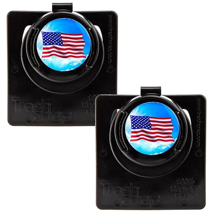 Reusable Bag Holders for Trash & Recycling | Eco-Friendly, Adhesive Clip System for Car, RV, Home, Travel, Boat | Recycled Plastic Old Glory - 2 Pack