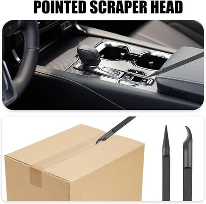 14 Pcs Plastic Crevice Cleaning Tool Car Detailing Spatula Set Black Scraper Tool Non-scratch Small Putty Knife Anti-static Tweezers for Tight Spaces