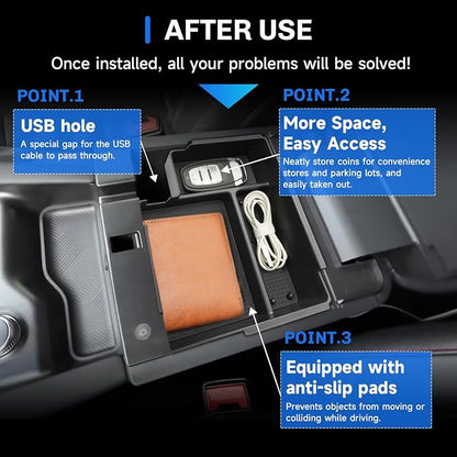 SXCY for 2025 2026 Ford Explorer Center Console Organizer Tray for 2025 2026 Ford Explorer Accessories Center Console Tray 2025 2026 Explorer Armrest Console Organizer Tray